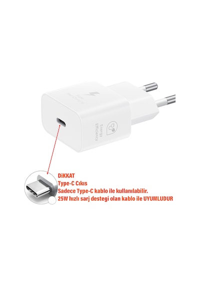 Samsung Uyumlu 25w Süper Hızlı Type-c Şarj Aleti Ep-t2510n A