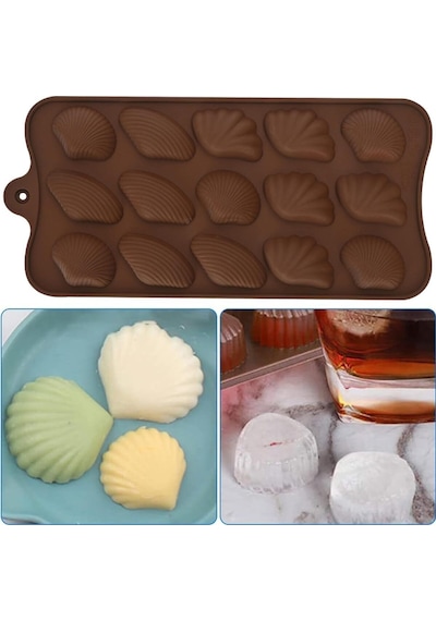 Silikon Yaprak Desenli Çikolata Kalıbı Goldcakes