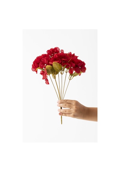 Yapay Ortanca Çiçeği 35 Cm 7 Dal Kırmızı