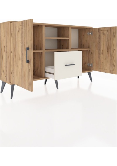 Arges Konsol 4 Raflı Tek Çekmeceli 2 Kapaklı 132x30x83 Çam-çam/aytaşı Çam/aytaşı Arges Konsol 4 Raflı Tek Çekmeceli 2 Kapaklı 132x30x83 Çam-çam/aytaşı Çam/aytaşı