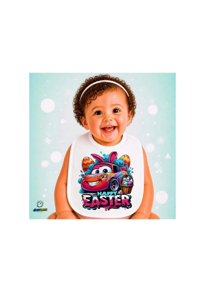 Cars Mcqueen Keten Bebek Mama Önlüğü Yumuşak - Emici - Yıkanabilir - Özel Tasarım P035 Çok Renkli