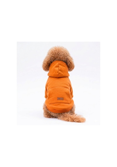Açık Turuncu Kanguru Cepli Kedi-köpek Hoodie- Sweatshirt Kedi Köpek Kıyafeti