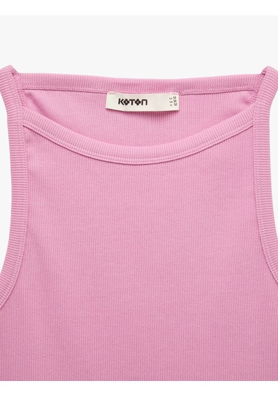 Koton Kaşkorse Kolsuz Pamuklu Slim Fit Askılı Kare Yaka Üst Pembe 6sak10388ek Gül
