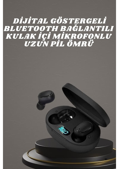 Kulaklık Dijital Göstergeli Bluetooth Bağlantılı Kablosuz Kulak İçi Mikrofonlu Dokunmatik Kontrol 1