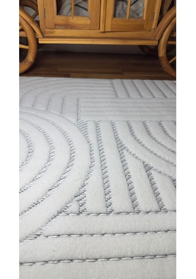 Loft Krem Bohem İskandinav Sisal Pamuk Taban Yıkanabilir Özel Kesim Kaymaz Salon Mutfak Krem