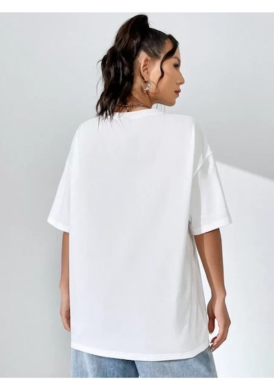 Uyguntarz Unisex Energetic Baskılı Tasarım Tshirt Beyaz