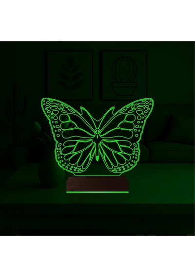 Luvivia Kelebek 3d Lamba - Masa Gece Lambası Şeffaf