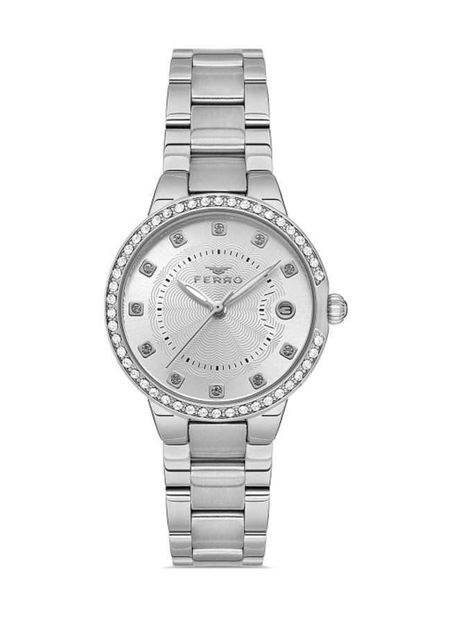 Ferro Fl21349a-a Quartz Çelik Gri 32 Mm Kadın Kol Saati Gri