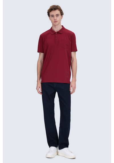 Hatemoğlu Bordo Regular Fit Polo Yaka 100% Pamuk Merserize Tişört