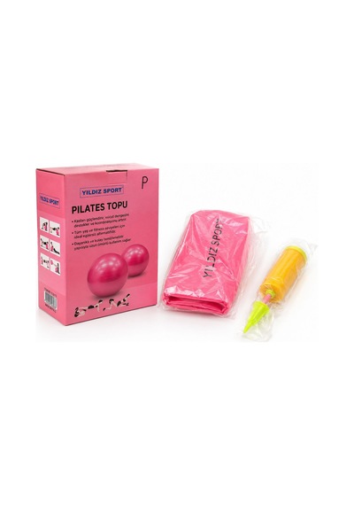 Buradabuldun Pilates Topu 65 Cm Pembe + El Pompası Hediyeli Denge Egzersiz Topu Fitness Yoga