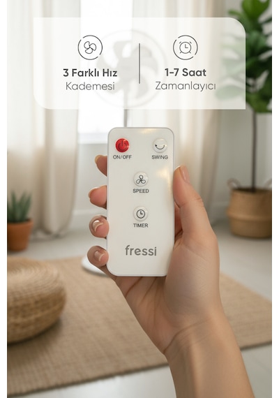 Fressi Ayaklı Vantilatör 3 Kademe Hız Ayarlı Kumandalı Fr-f05r Silence Pro