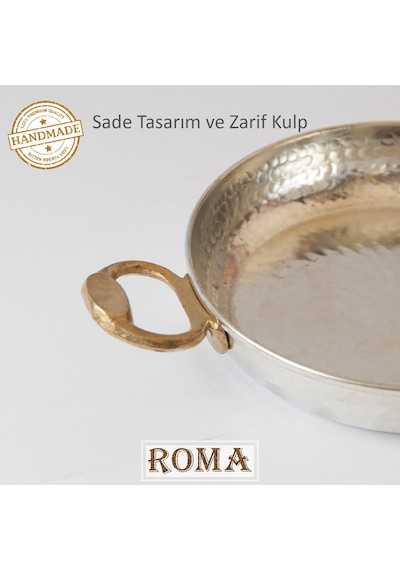 Moda Bakır 20 Cm El Yapımı Içi Dışı Kalaylı 1. Sınıf Düz Bakır Tava Sahan Kuymak Mıhlama Yumurta Omlet Menemen Kalay