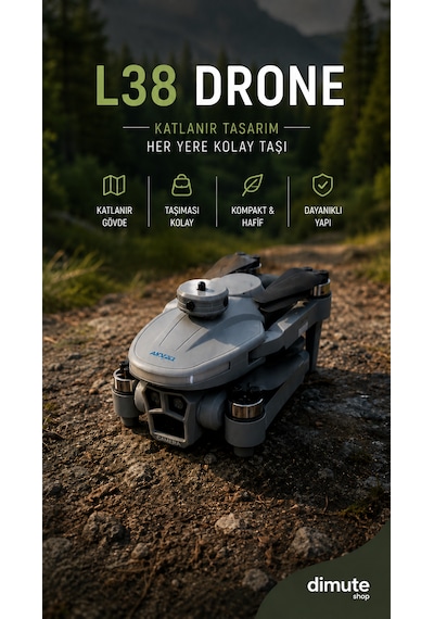 L38 Drone 4k Hd Kameralı Fırçasız Motorlu Akıllı Sensörlü 500-700 M Menzil