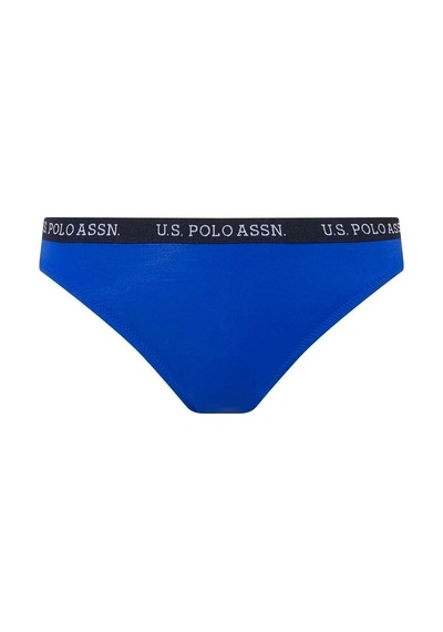 U.S. Polo Assn. Kadın Saks Mavi Kalın Kenarlı Lastikli Bikini Alt Saks Mavi