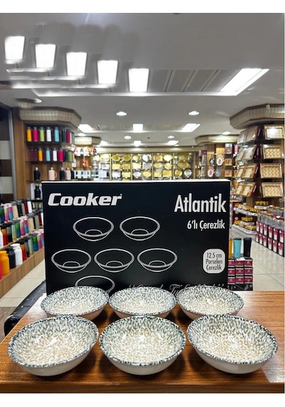 Cooker Porselen 12.5cm Atlantik Çerezlik Kase 6'lı Çok Renkli