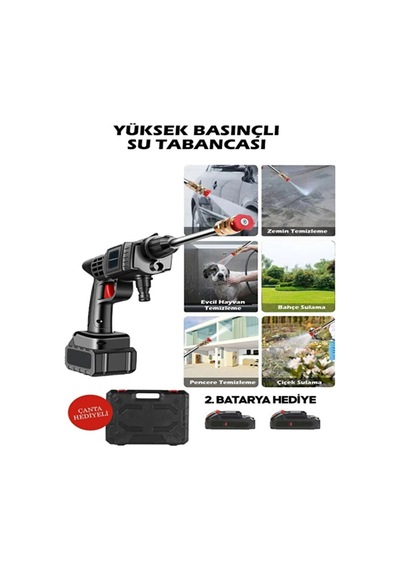 Tst-2507cw Car Washing Şarjlı Basınçlı Araç Yıkama Tabancası Çift Bataryalı Oto Motosiklet Bisiklet Yıkama Makinesi Bahçe İlaçlama Makinesi