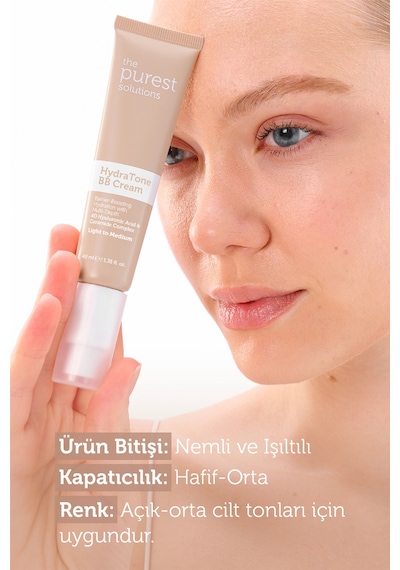 The Purest Solutions Kuru ve Karma Ciltler İçin Yoğun Nemlendirici BB Krem, SPF 50 + 40 ml – Açık / Orta Ton