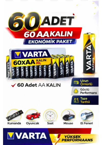 Aa Kalın Pil 60 Lı Ekonomik Paket Uzun Ömürlü Henüz Yorum Yazılmamış.