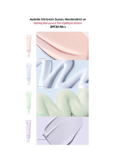 Işıltılı, Ton Eşitleyici Krem Filter Fit Milk Tone Up 004 Glowy Purple Spf30 Pa++