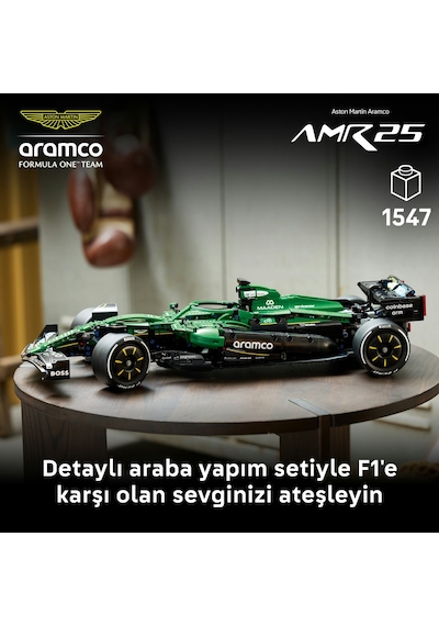 LEGO® Technic Aston Martin Aramco AMR25 F1® Araba 42240 - Yetişkinler için Diferansiyel İçeren Model Yapım Seti (1547 Parça)