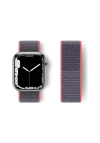 Newface Apple Watch 42mm Hasırlı Cırtcırtlı Kordon - Pembe