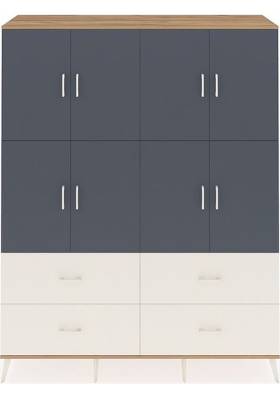 Hyperion Gardrop 8 Raflı 4 Çekmeceli 8 Kapaklı 176x44x221 Çam-antrasit/aytaşı Antrasit/aytaşı Hyperion Gardrop 8 Raflı 4 Çekmeceli 8 Kapaklı 176x44x221 Çam-antrasit/aytaşı Antrasit/aytaşı