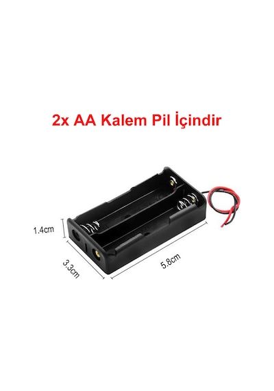 2'Li Aa Kalem Pil Kutusu Yuvası 3V Kablolu Kalem Pil Tutucu