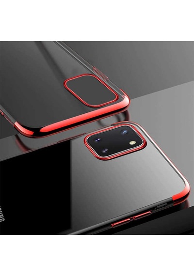 Galaxy A81 Köseleri Renkli Seffaf Kamera Korumali Silikon Kilif 565949165