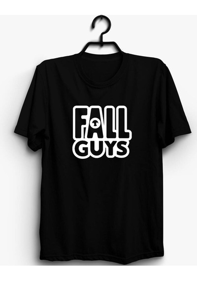 Fall Guys Oyun Baskılı Tshirt SIYAH