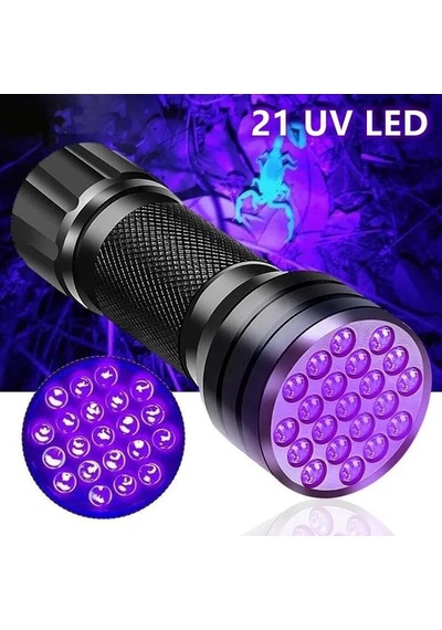 Valkyrie 21 Led 395nm Güneş Işığı Eltraviyole Uv El Feneri - Siya Siyah