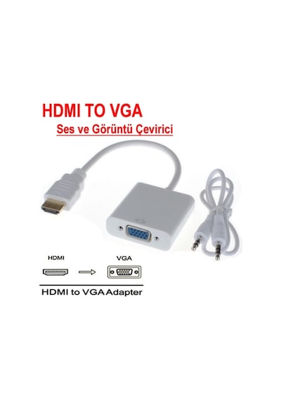 Hdmi To Vga Kablo Çevirici Dönüştürücü Ses Destekli Hdmı (510108417)