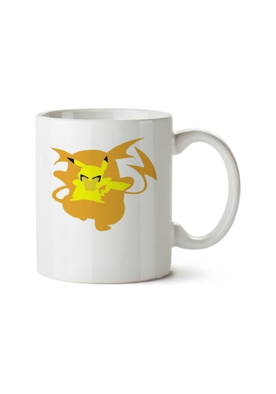 Yellow Envolutions Pokemon Evrim İki Tarafı Baskılı Kupa Bardak Çok Renkli