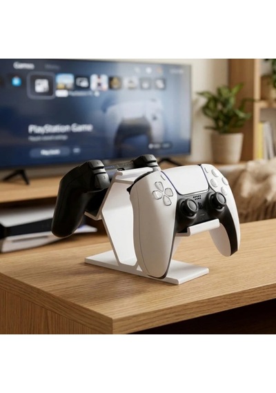 Şık Ve Düzenli Playstation Ve Oyun Kolu Standı Beyaz