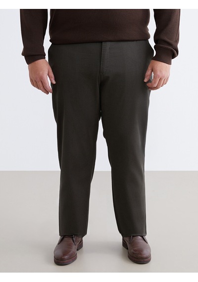 Lcwaıkıkı Classic Haki Büyük Beden Standart Kalıp Erkek Chino Pantolon