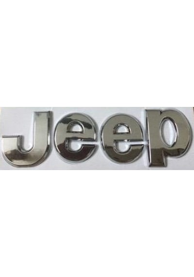 Jeep Bagaj / Kaput Yazı Logo Krom Parlak Gri Hood Trunk Lettering