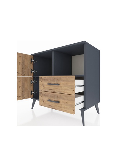 Hyperion Şifonyer 2 Raflı 2 Çekmeceli 2 Kapaklı 88x44x80 Antrasit-çam Çam Hyperion Şifonyer 2 Raflı 2 Çekmeceli 2 Kapaklı 88x44x80 Antrasit-çam Çam