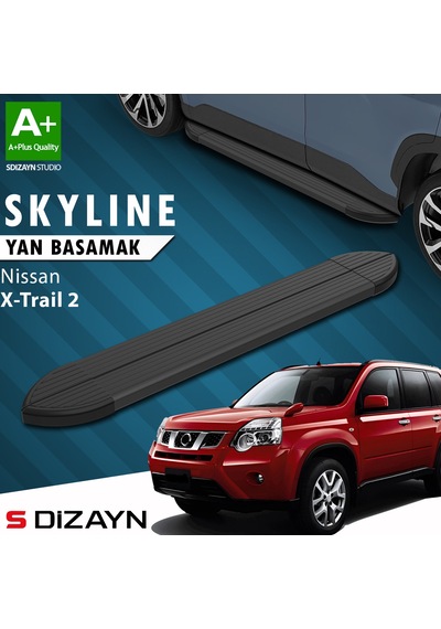 S-dizayn Nissan X-trail T31 Skyline Siyah Yan Basamak 173 Cm 2007-2014 A+ Kalite