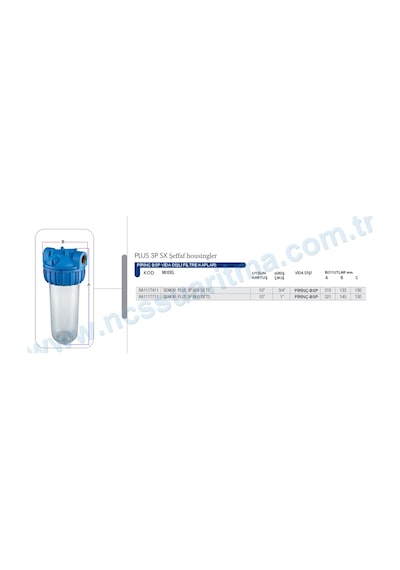 Atlas 10 İnç 3Psx Tekli Standart Filtre Housingi