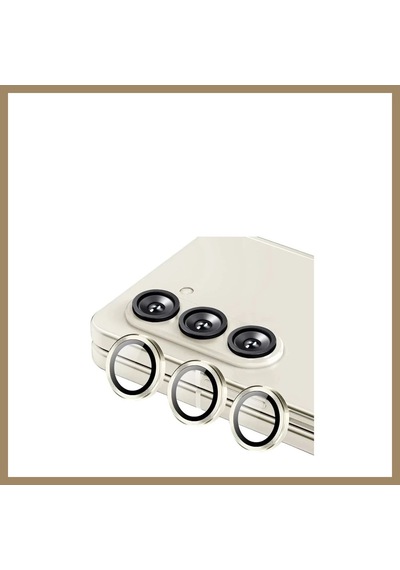 Kahveci.store Samsung Uyumlu Galaxy Z Fold 5 Valdez Metal Kamera Lens - Krem 22