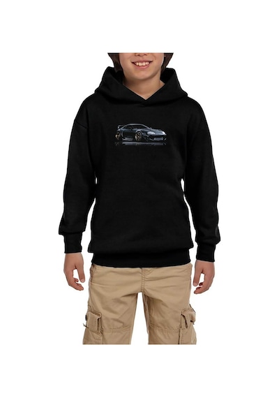 Zepplin Giyim Toyota Supra Mk4 Siyah Çocuk Kapşonlu Sweatshirt
