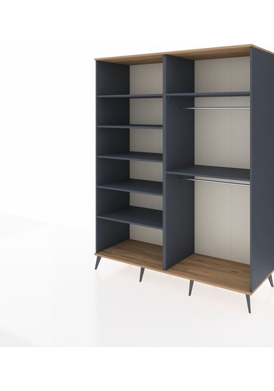 Kronos Gardrop 7 Raflı 2 Askılı 176x59x221 Antrasit-çam/antrasit Beyaz Kronos Gardrop 7 Raflı 2 Askılı 176x59x221 Antrasit-çam/antrasit Beyaz