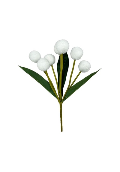 Yapay Çiçek Beyaz Pompon Çiçeği Dekoratif Yapay Çiçek 30 20cm