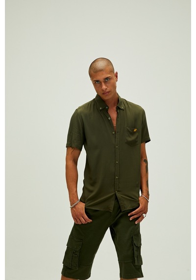 Bad Bear Frank Shirt Haki Yeşil Kısa Kollu Erkek Gömlek-haki Haki