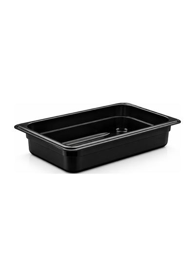 1/2 Gn Siyah Polikarbon Gastronom Küvet 32x26 Cm 10 Cm Derinlik