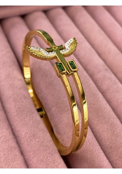 Yeni Sezon Altın Ve Gümüş Kaplama Melek Kanadı Çelik Bileklikler Gold - 605185488 Gold