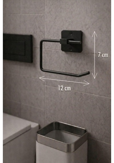 Kare Yapışkanlı Açık Tuvalet Kağıtlığı Wc Kağıtlık Tutucu Siyah Ks-001 Diğer