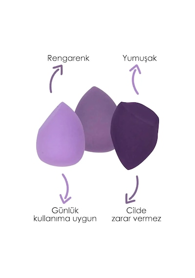 4'lü Makyaj Organizeri Kozmetik Çanta Seti & 3'lü Makyaj Süngeri - Kahverengi Damalı