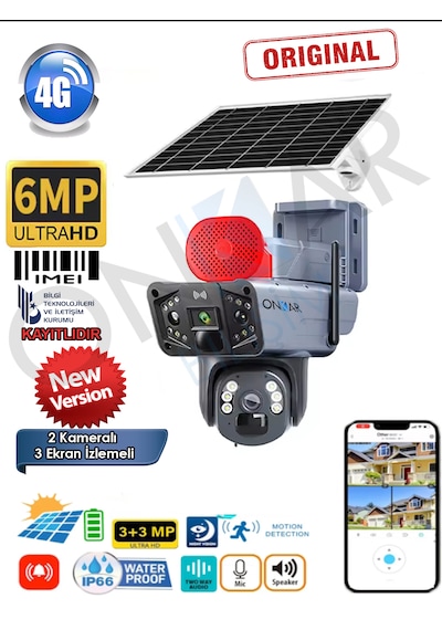 Okam 3915 6mp Çift Lens Sim Kartlı Güneş Enerjili Kamera Okam 3915 6mp Çift Lens Sim Kartlı Güneş Enerjili Kamera