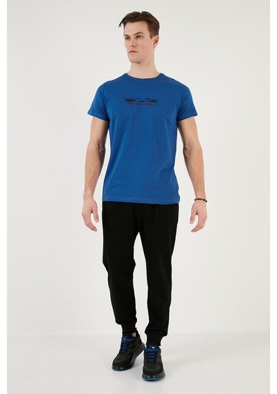 Buratti Pamuklu Slim Fit Bisiklet Yaka Yazılı Erkek T Shirt 541Enjoy Parliament