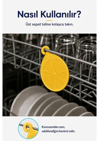 Bulaşık Makinesi Koku Giderici Ferahlatıcı Elma Nane Limon Kokulu Askılı Aparat